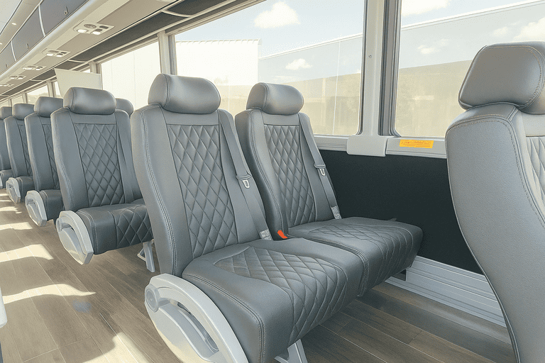 interior of Eau Claire Coach Bus Service charter bus